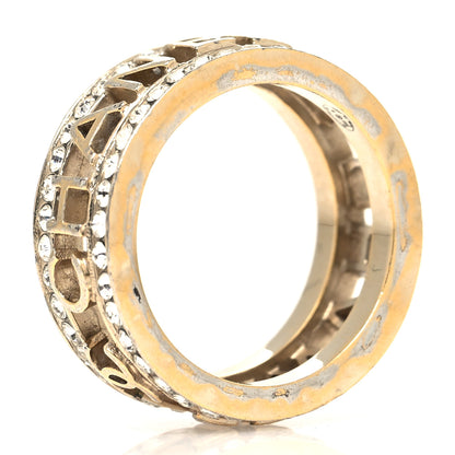 Chanel Metal Crystal Bow-tiful CC Logo Ring 7.25 55 Gold 5 of 6