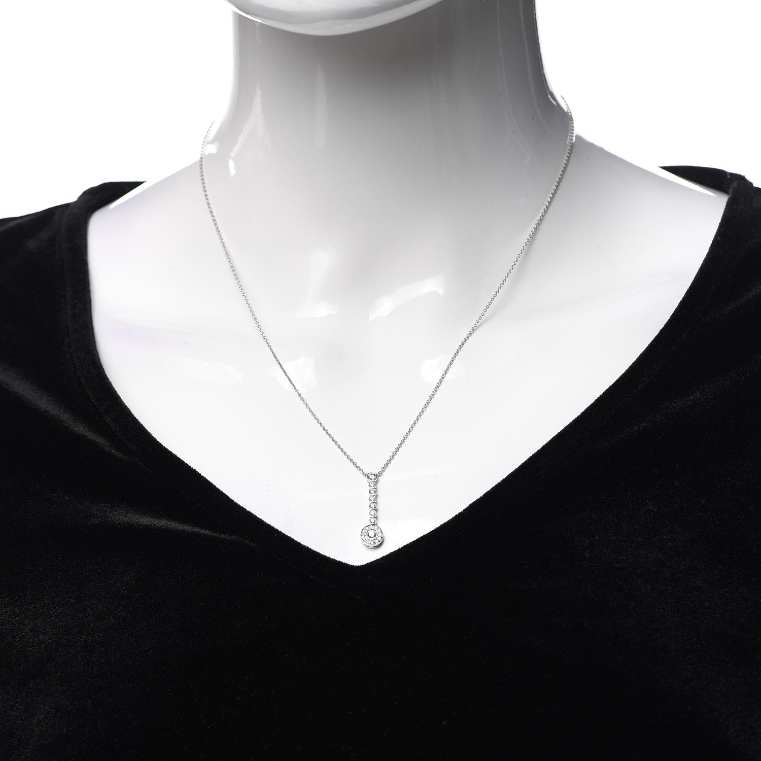 Tiffany Platinum Diamond Circlet Drop Pendant Necklace 2 of 6