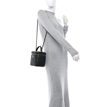 Chanel Caviar Quilted Small Top Handle Vanity Case With Chain Black 2 of 11