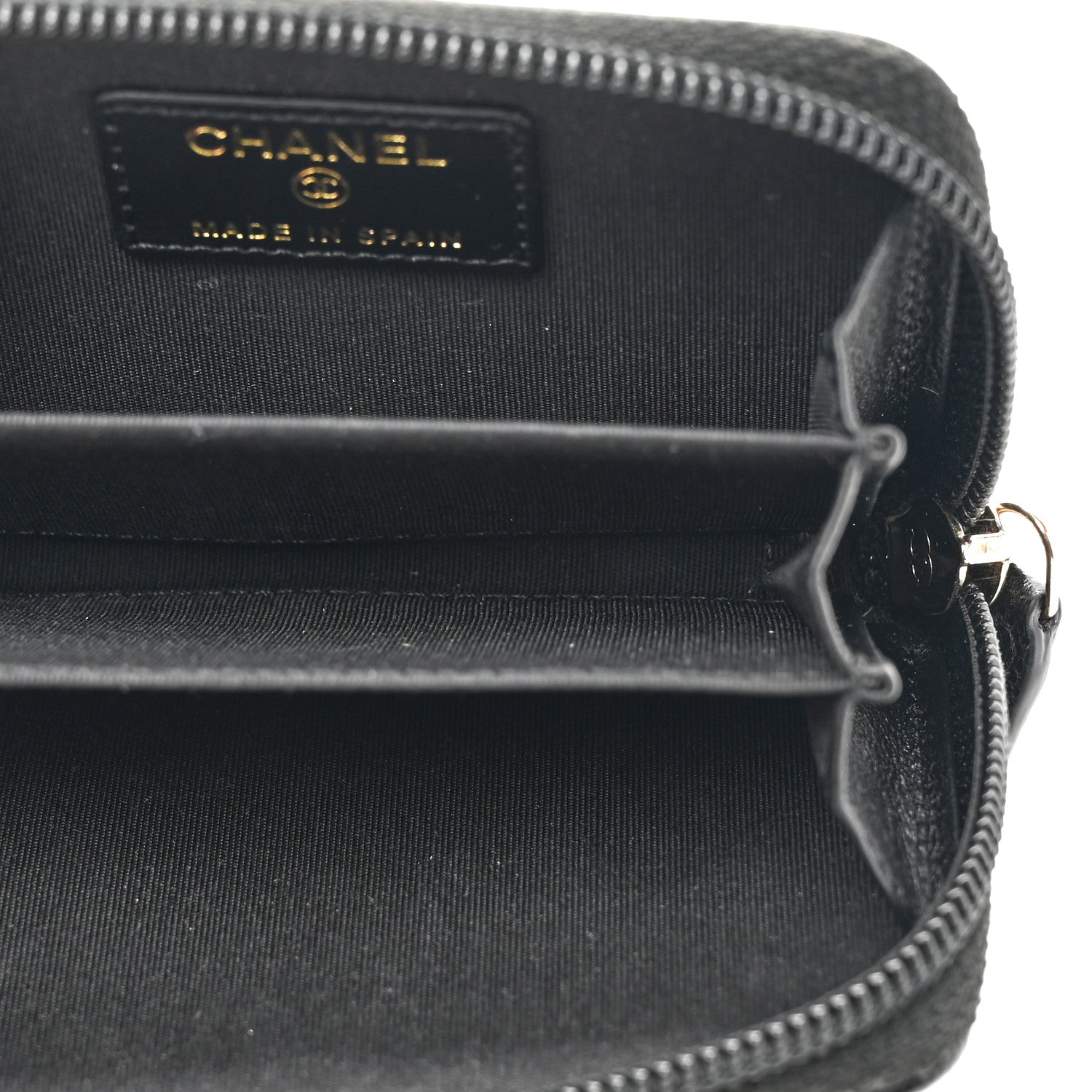 Chanel Caviar Quilted Boy Zip Around Coin Purse Wallet Black 5 of 8