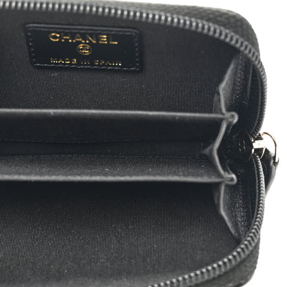 Chanel Caviar Quilted Boy Zip Around Coin Purse Wallet Black 5 of 8