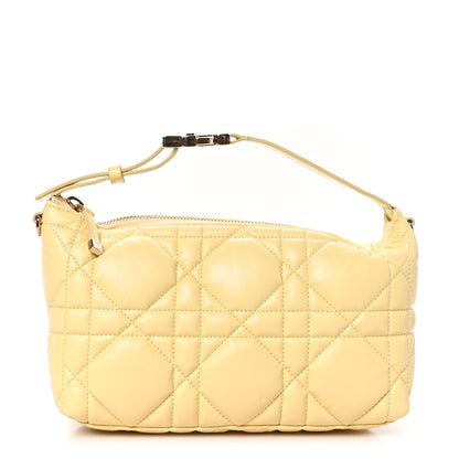 Christian Dior Calfskin Macrocannage Medium Diortravel Nomad Pouch Pale Yellow 1 of 9