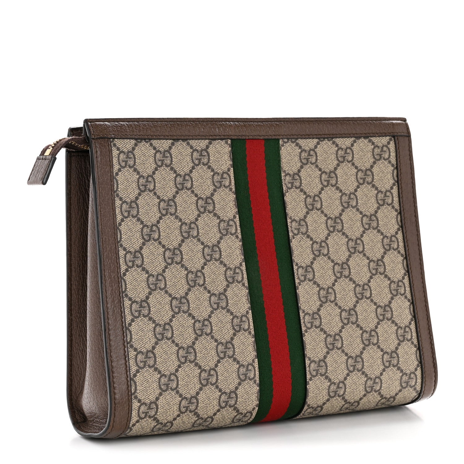 Gucci GG Supreme Monogram Web Ophidia Pouch Brown 3 of 9