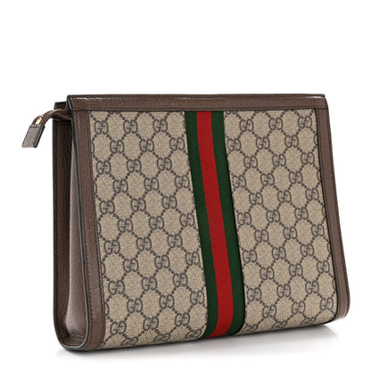 Gucci GG Supreme Monogram Web Ophidia Pouch Brown 3 of 9
