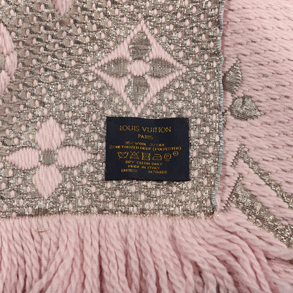 Louis Vuitton Wool Silk Logomania Shine Scarf Pink 3 of 3