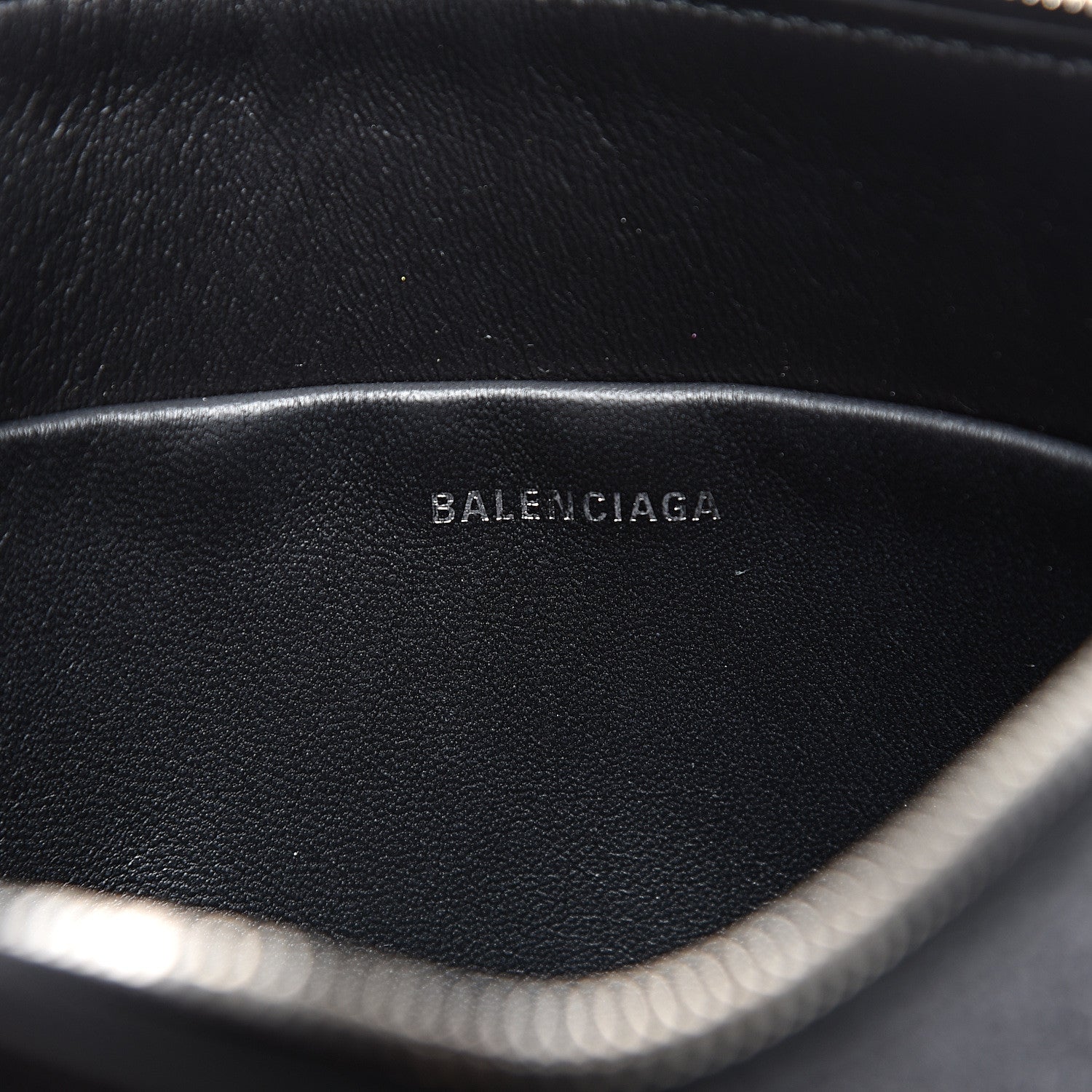 Balenciaga Glitter Calfskin Logo Everyday Pouch M Black 5 of 9