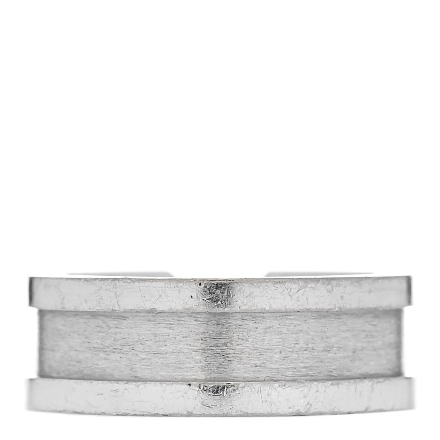 Cartier 18K White Gold Diamond 6.5mm Logo De Cartier Ring 49 5 4 of 6