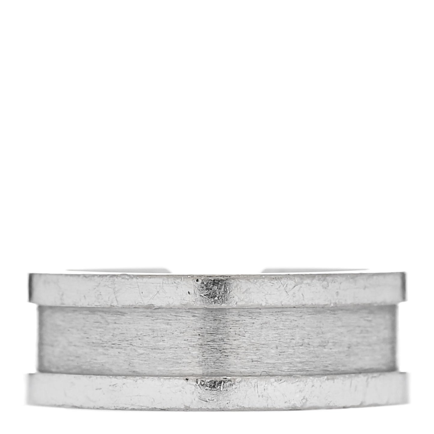 18K White Gold Diamond 6.5mm Logo De Cartier Ring 49 5