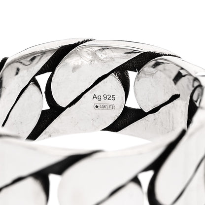 Gucci Sterling Silver Interlocking G Chainlink Wide Band Ring 63 10.25 5 of 6