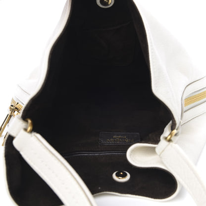 Saint Laurent Calfskin Zip Hobo White 5 of 11