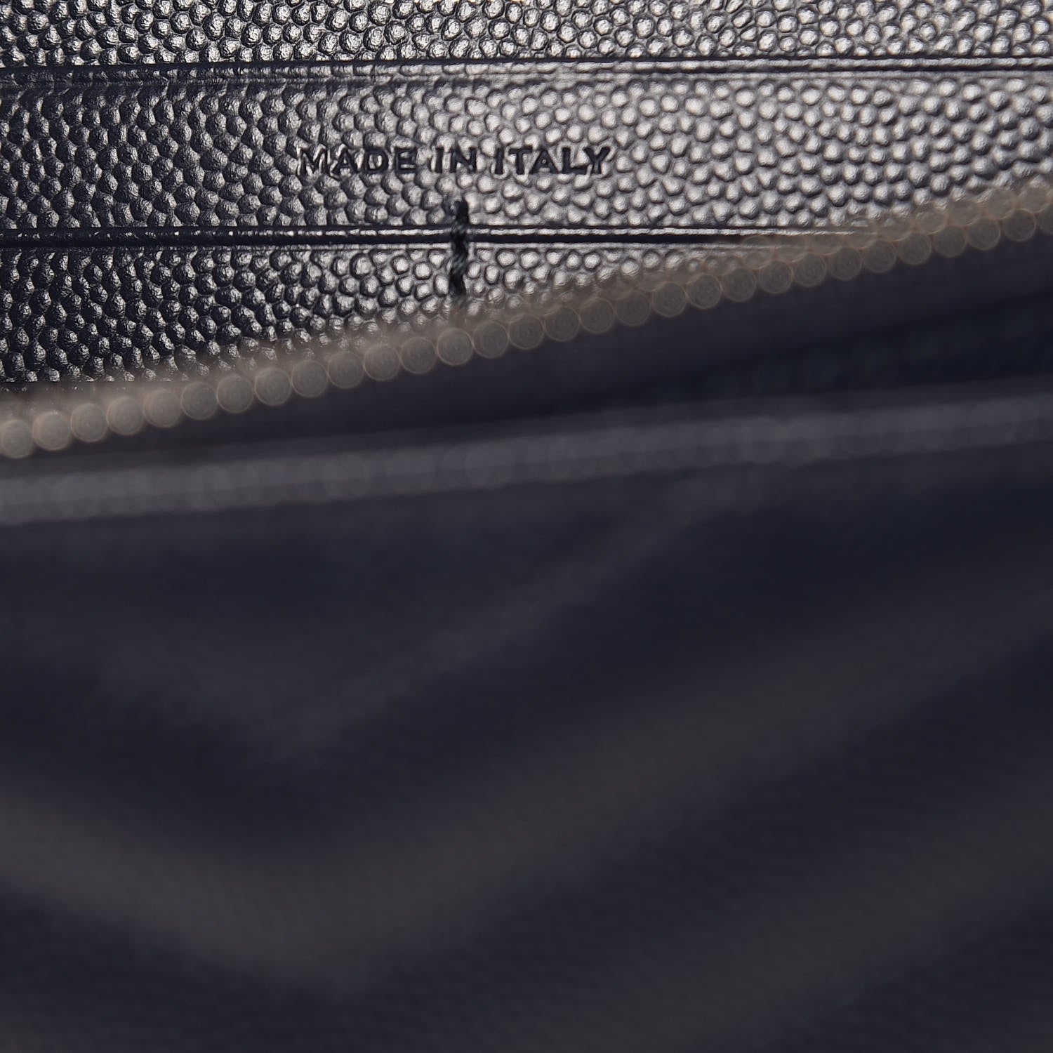 Saint Laurent Grain De Poudre Matelasse Chevron Monogram Chain Wallet Deep Marine 7 of 12