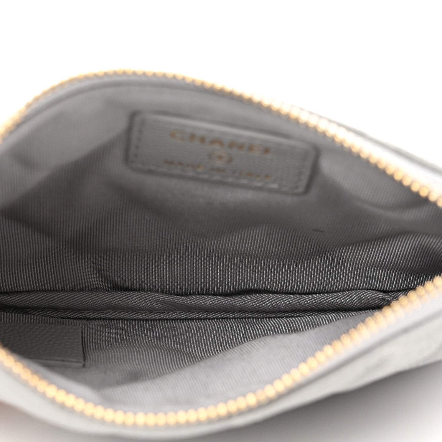 Chanel Caviar Quilted Small Cosmetic Case Grey 5 of 8