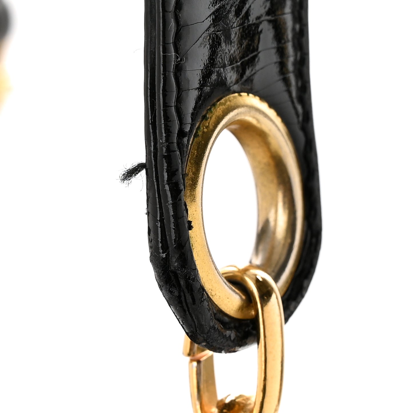 Patent CC Shoulder Bag Black