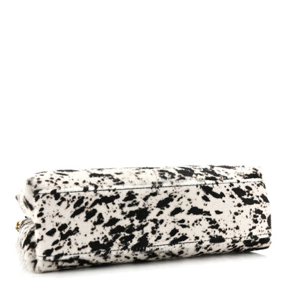 Chanel Pony Hair Printed Chic Lady Small Shopping Tote White Black 16 of 26