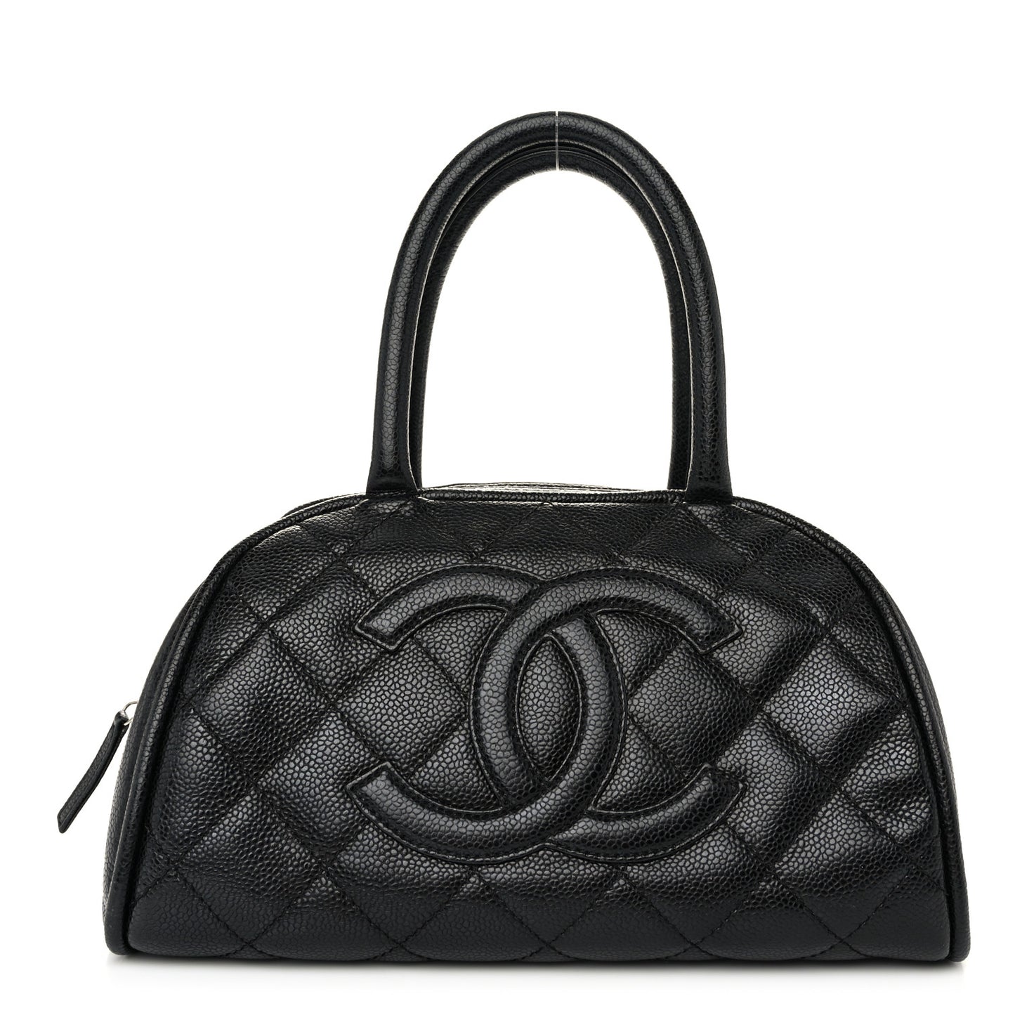 Caviar Quilted Small Bowler Black