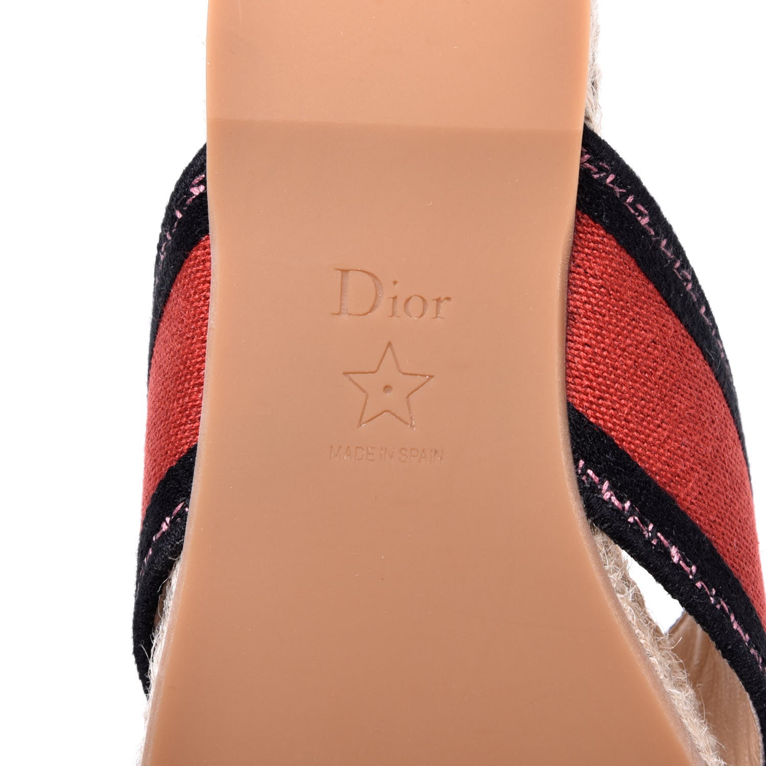 Christian Dior Canvas Embroidered Granville Espadrille Crisscross Flat Slide Sandals 37 Spicy Red 6 of 9