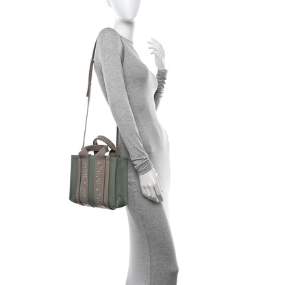 Chloe Cotton Calfskin Small Woody Ribbon Tote Faded Green 2 of 11