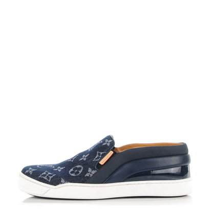 Louis Vuitton Denim Monogram Tempo Sneakers 37.5 Blue 1 of 9