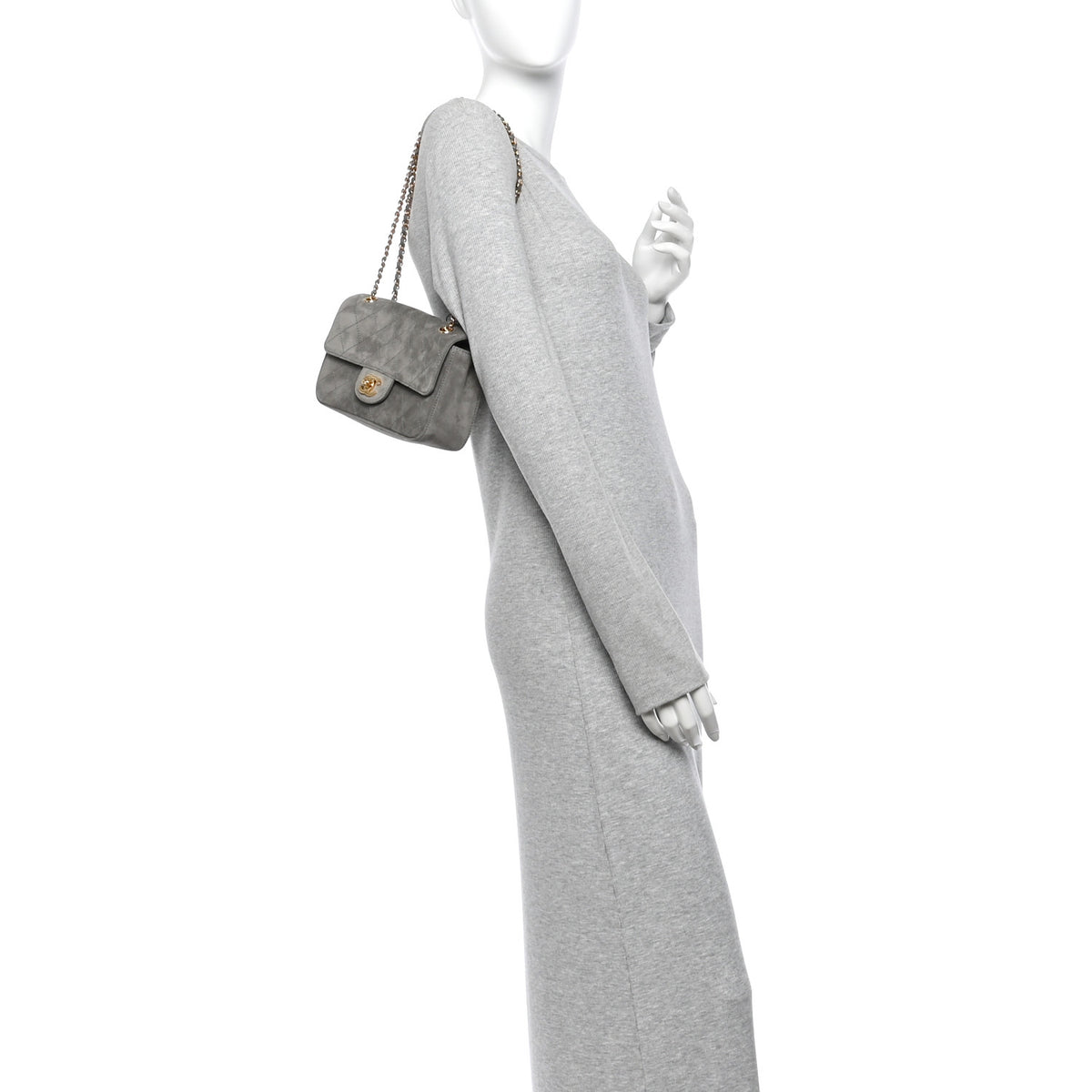 Chanel Suede Calfskin Mini Souplissimo Flap Dark Grey 2 of 11