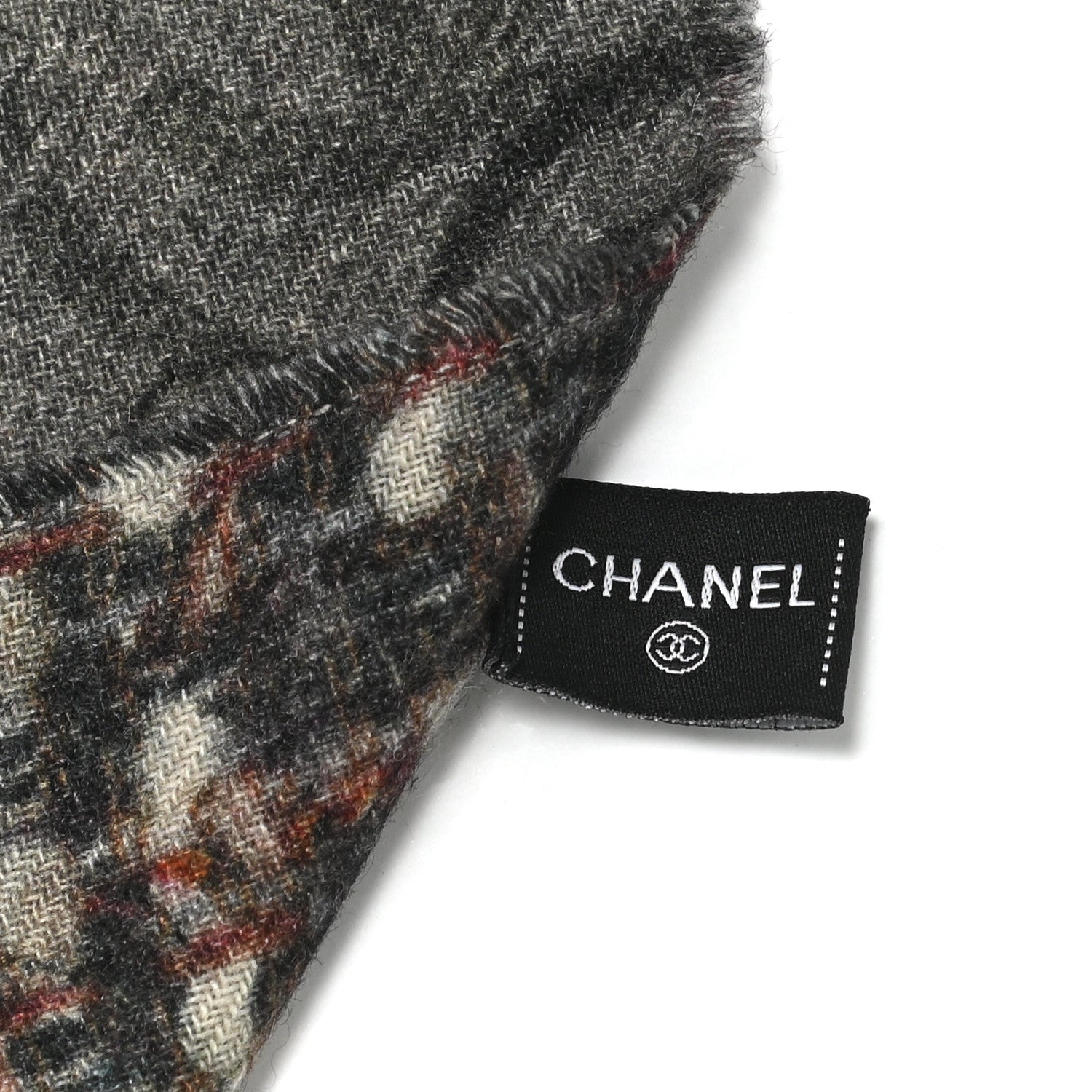 Chanel Cashmere CC Scarf Grey Multicolor 3 of 3