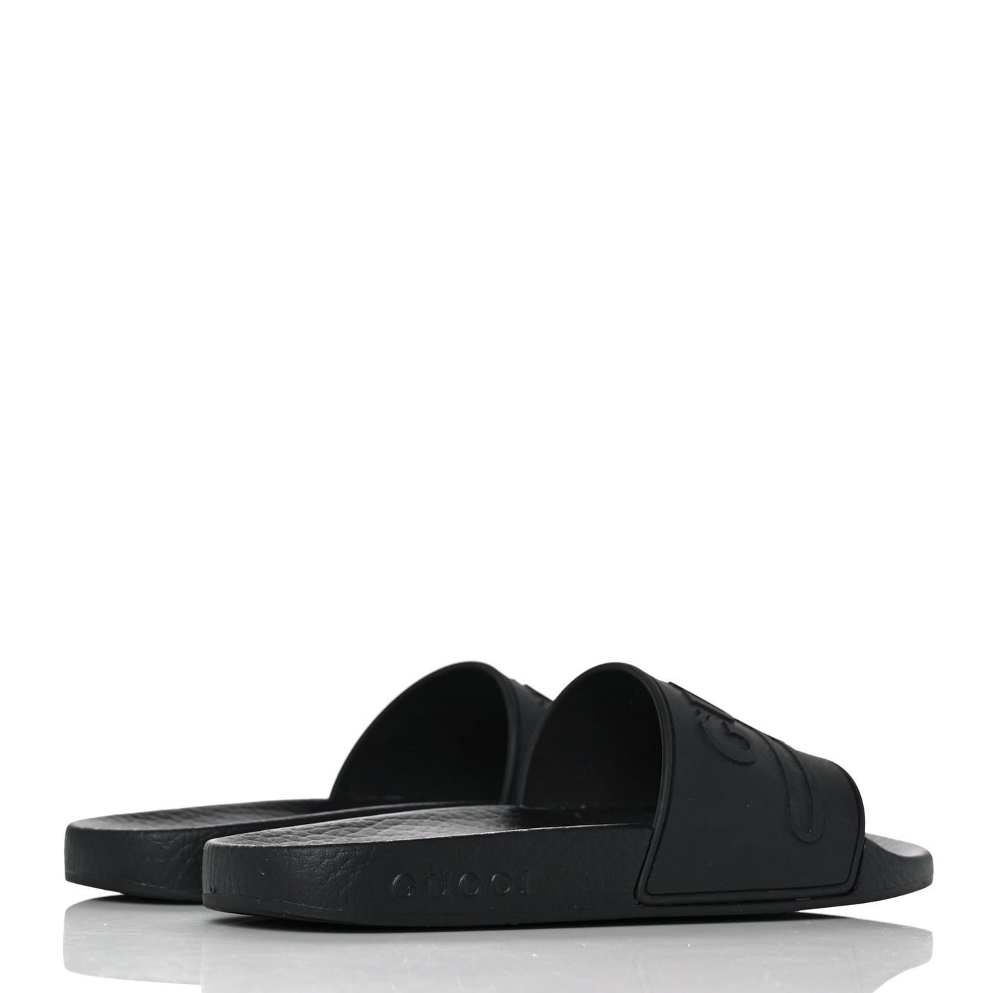 Rubber Womens Logo Slide Sandals 36 Black