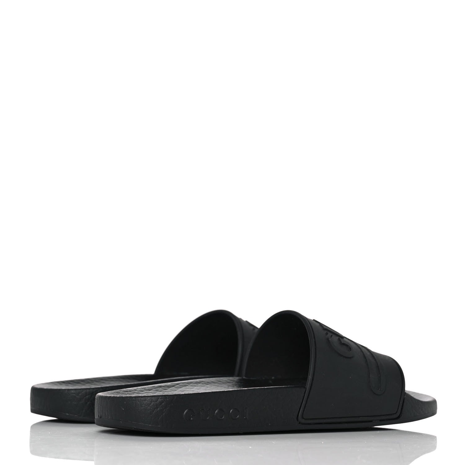 Gucci Rubber Womens Logo Slide Sandals 36 Black 4 of 8