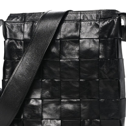 Bottega Veneta Paper Calfskin Maxi Intrecciato Cassette Messenger Black 7 of 9