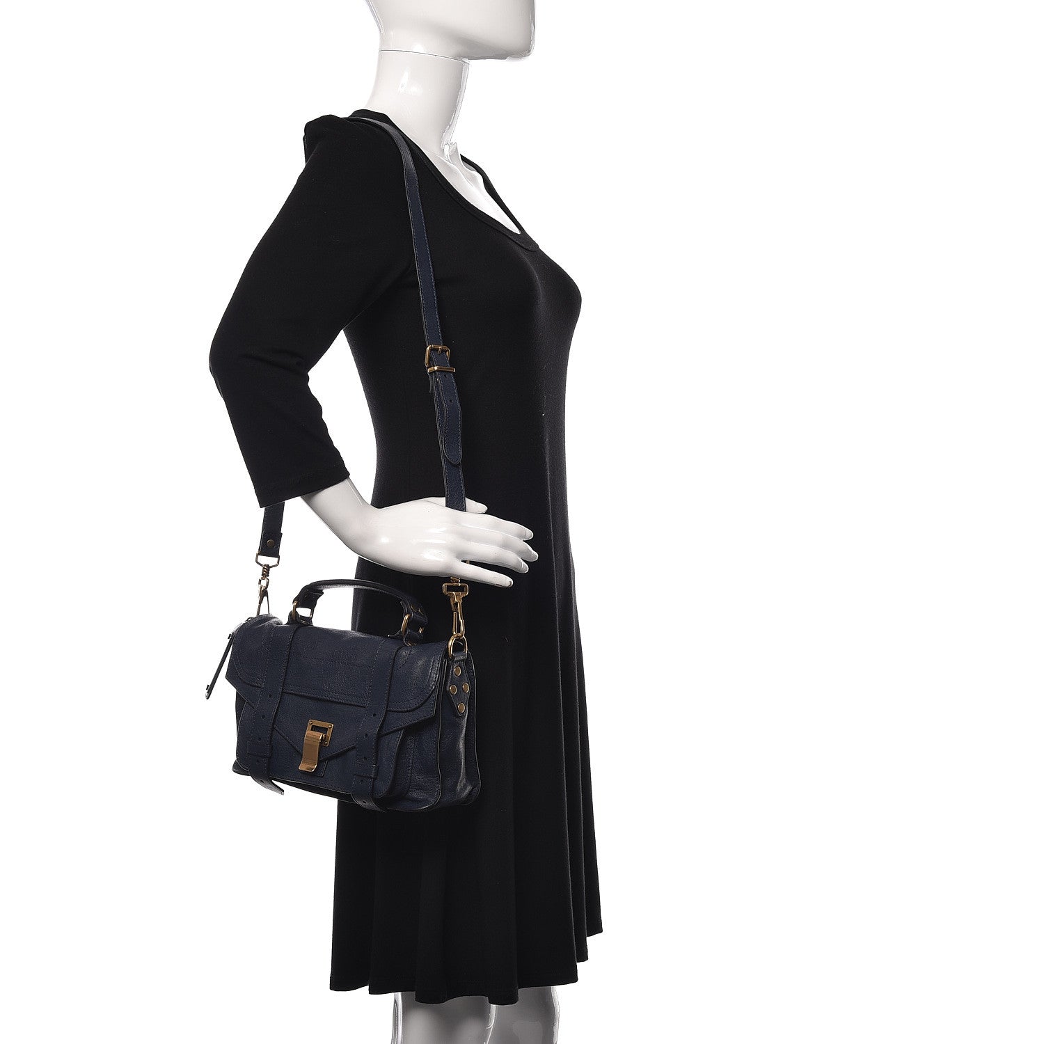 Proenza Schouler Lambskin Tiny PS1 Satchel Midnight 2 of 10