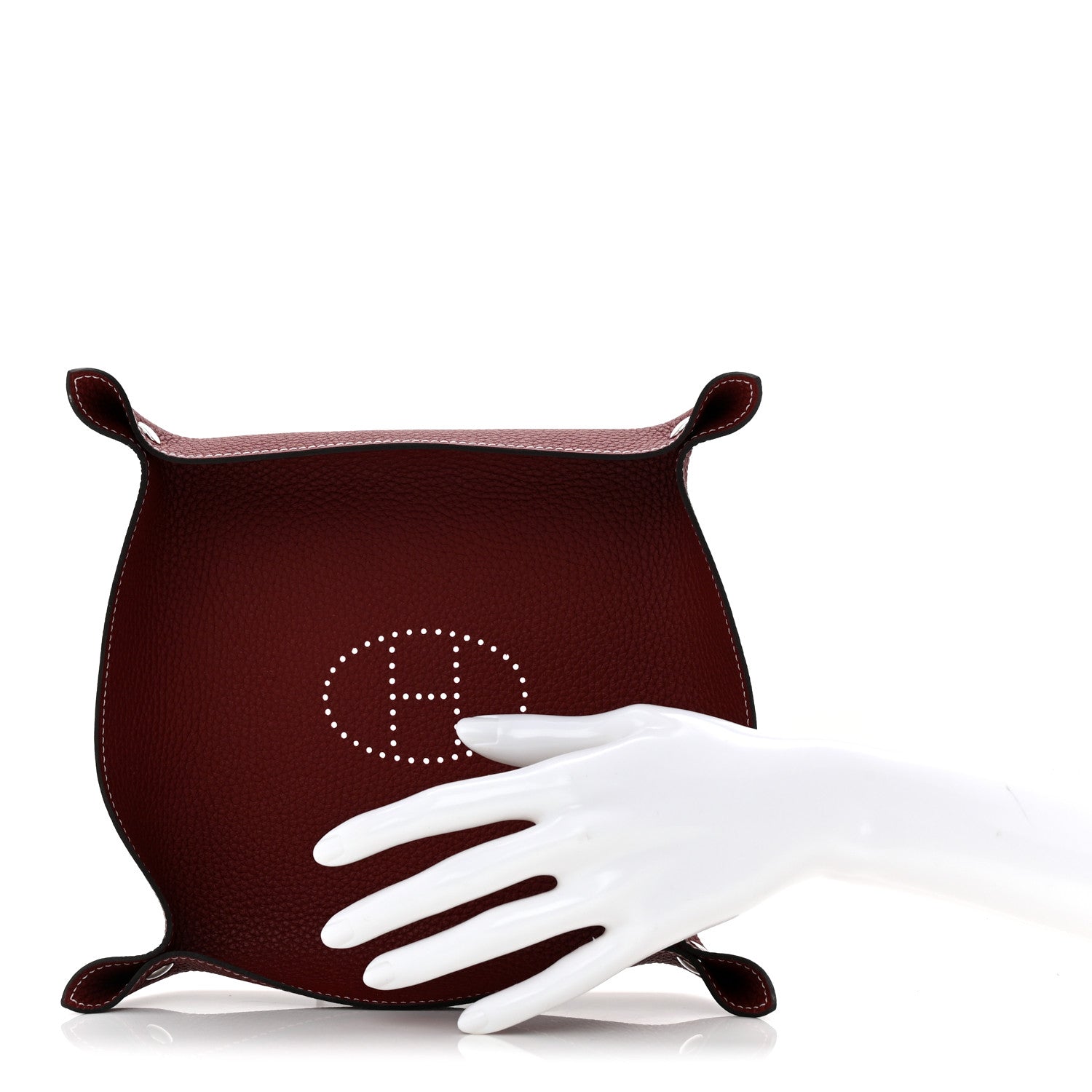 Hermes Taurillon Clemence Mises et Relances Change Tray Rouge H 2 of 8