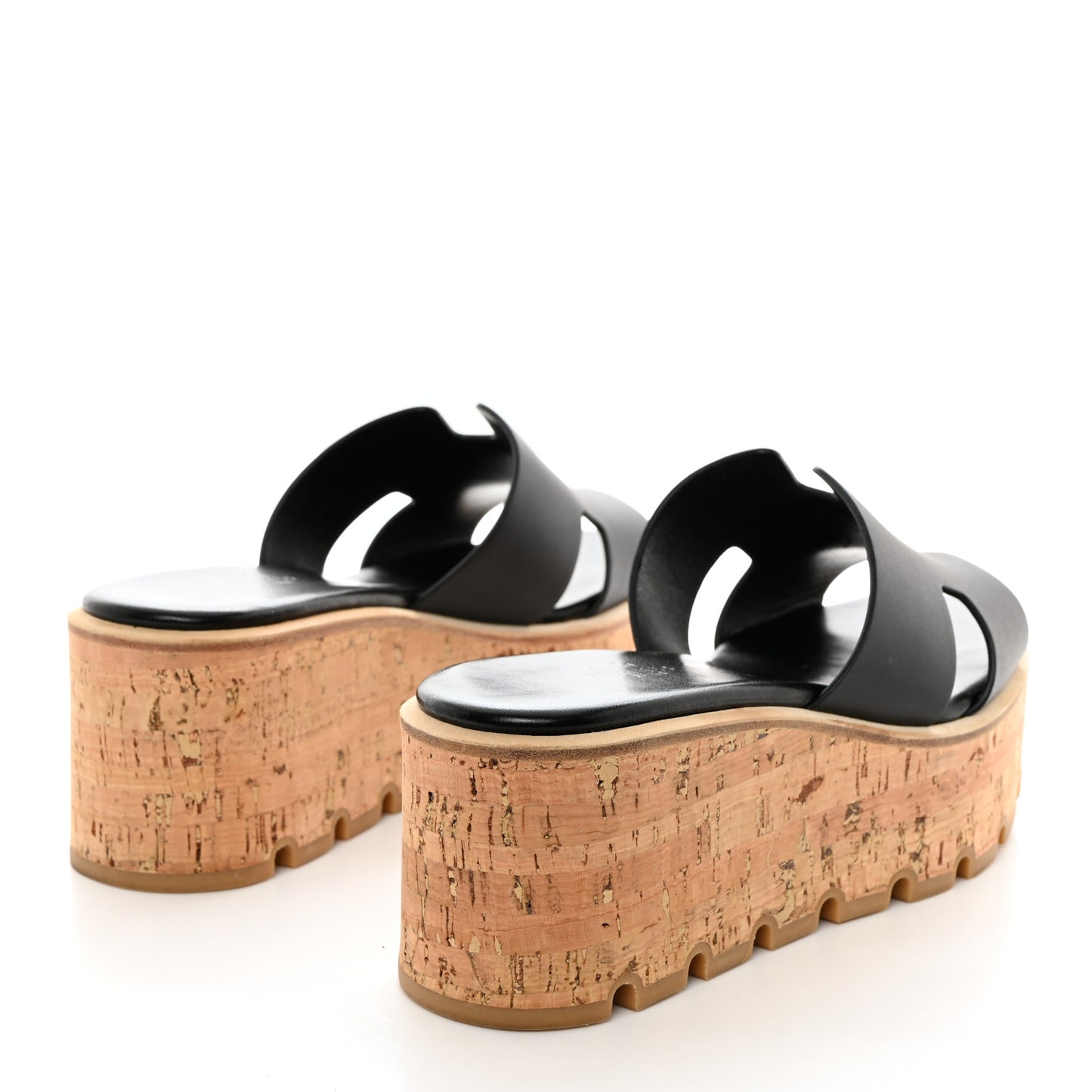 Calfskin Cork Eze 30 Sandals 37 Black