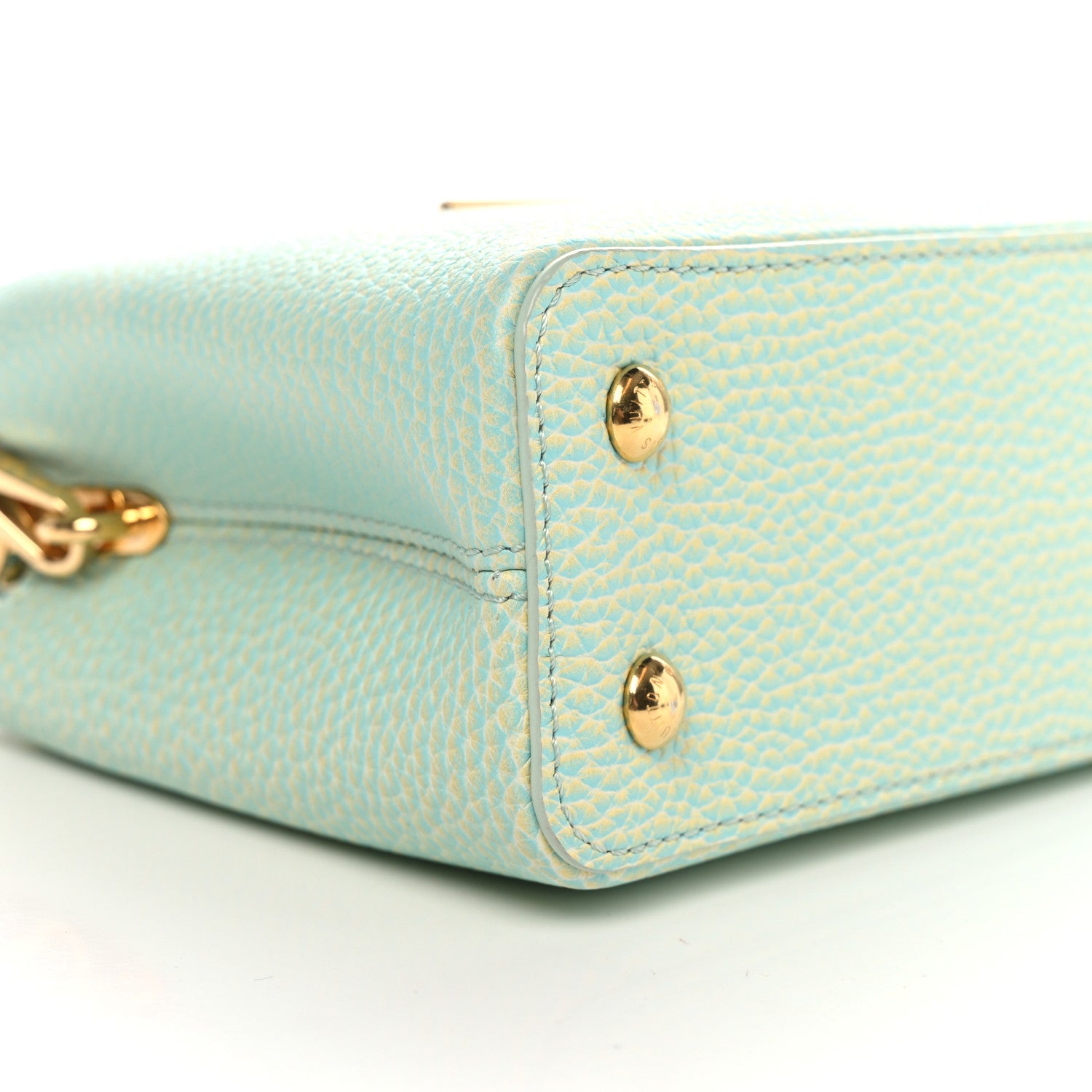 Louis Vuitton Taurillon Summer Stardust Mini Capucines Vert D'eau 11 of 13