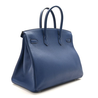 Hermes Taurillon Clemence Birkin 35 Bleu Saphir 3 of 12