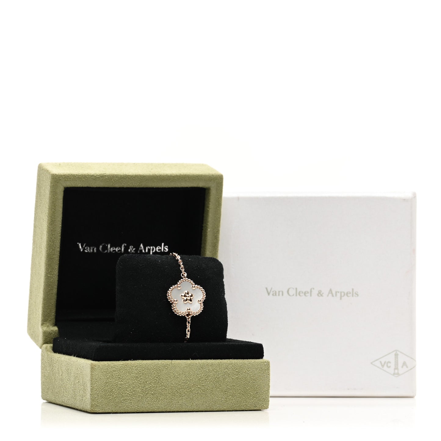 18K Rose Gold Mother Of Pearl Lucky Spring Plum Blossom Bracelet