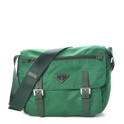 Prada Nylon Vela Saffiano Messenger Bag Oleandro 1 of 9