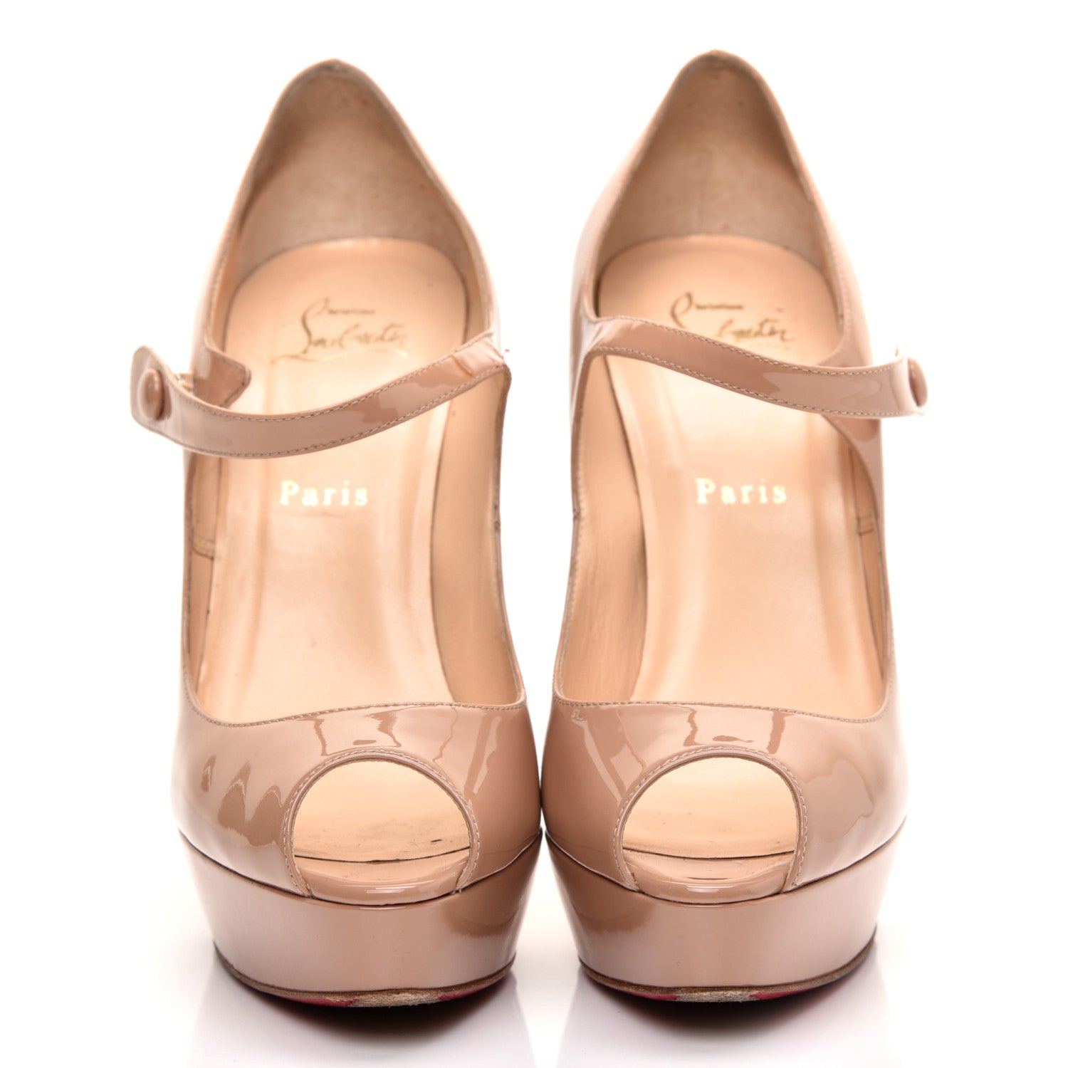 Christian Louboutin Patent Bana 140 Pumps 39 Nude 2 of 8