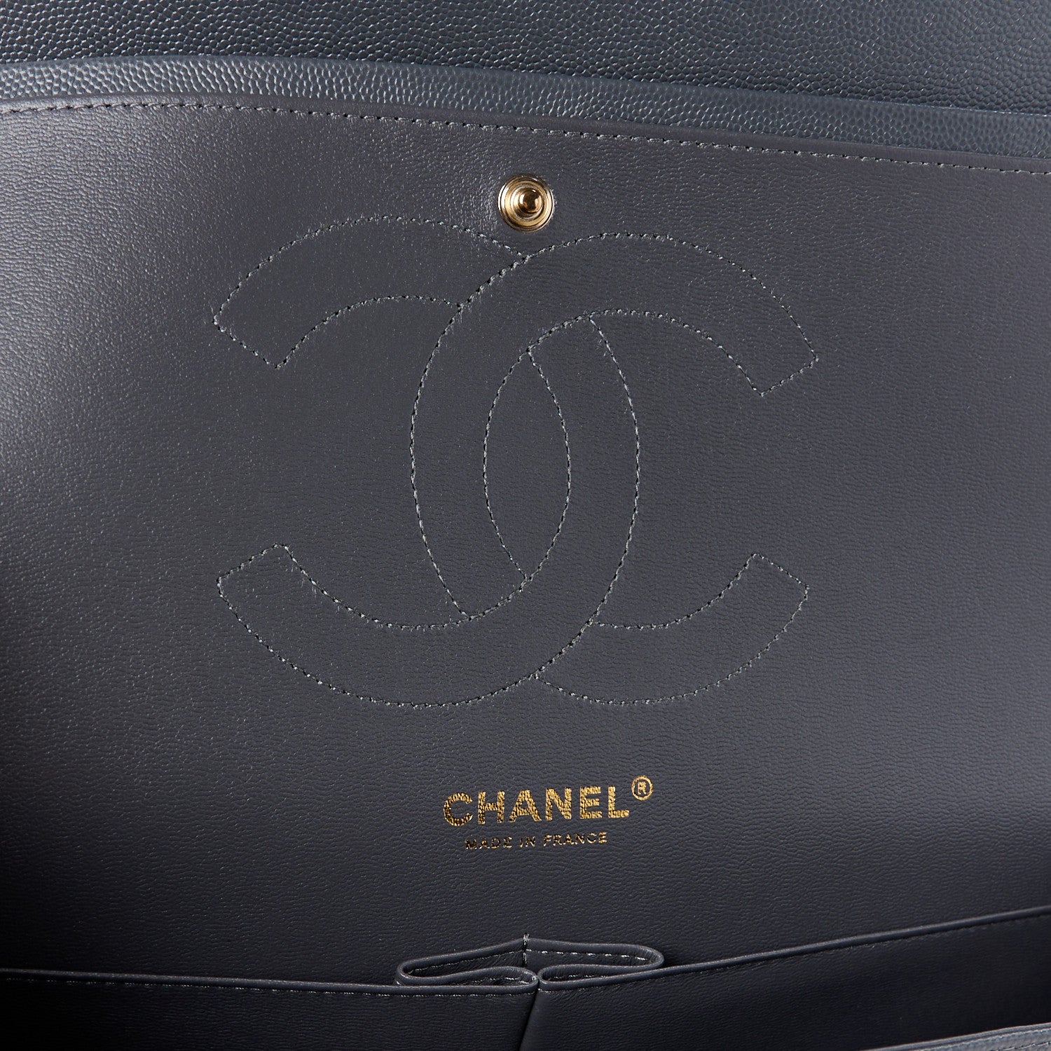 Chanel Caviar Quilted Jumbo Double Flap Dark Grey 6 of 11