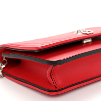 Fendi Shiny Nappa Trapuntata Dotcom Tube Wallet On Chain Rojo 9 of 11