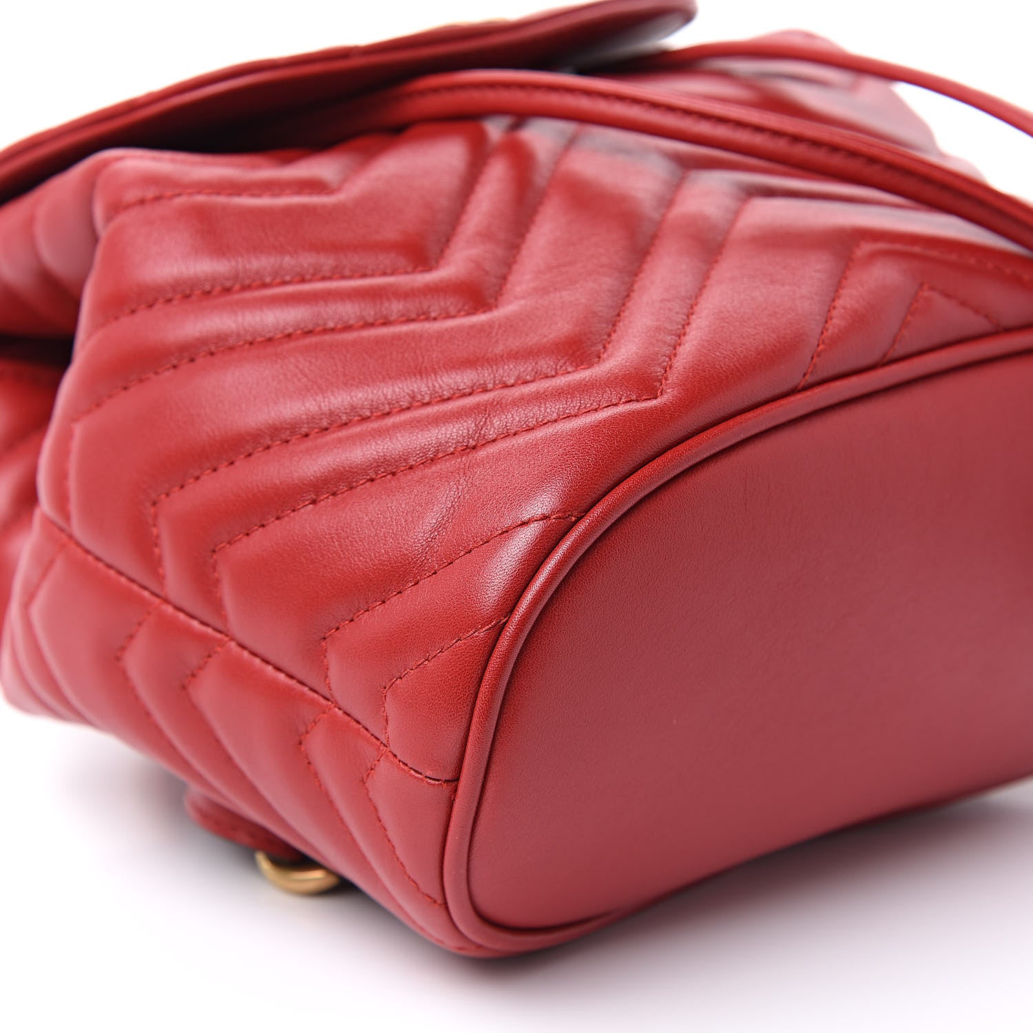 Gucci Calfskin Matelasse GG Marmont Flap Backpack Hibiscus Red 8 of 10