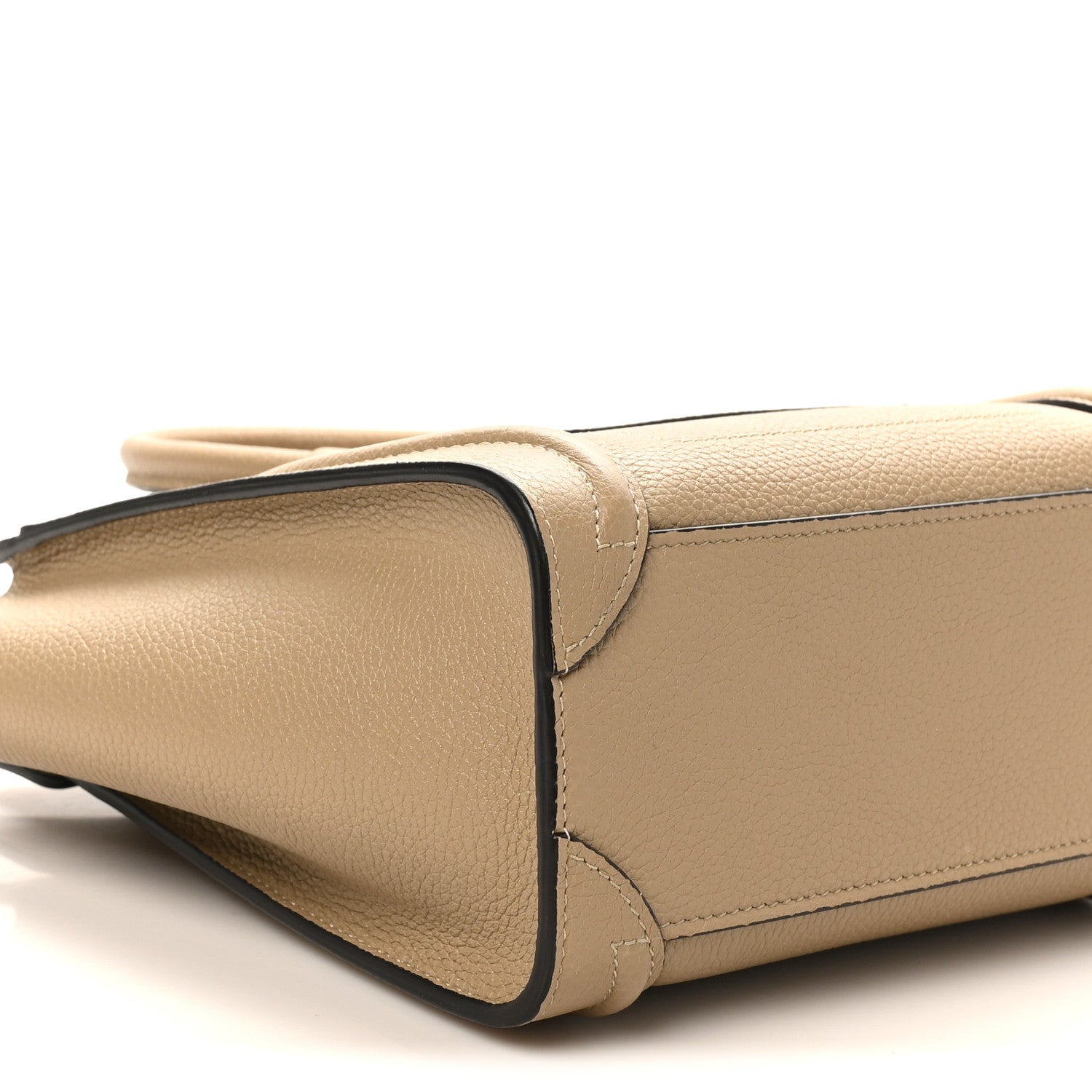 Celine Drummed Calfskin Nano Luggage Dune 9 of 10