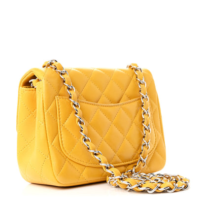 Chanel Lambskin Quilted Mini Square Flap Yellow 3 of 11