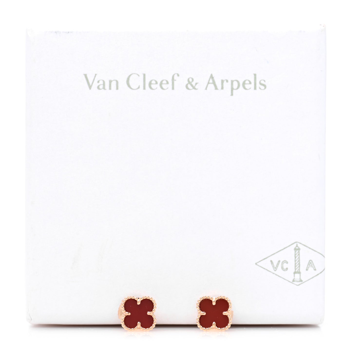 18K Rose Gold Carnelian Sweet Alhambra Earrings