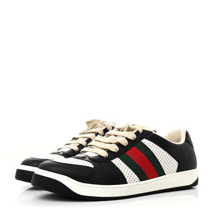 Gucci Calfskin Web Mens Screener Sneakers 9 Black White 4 of 12