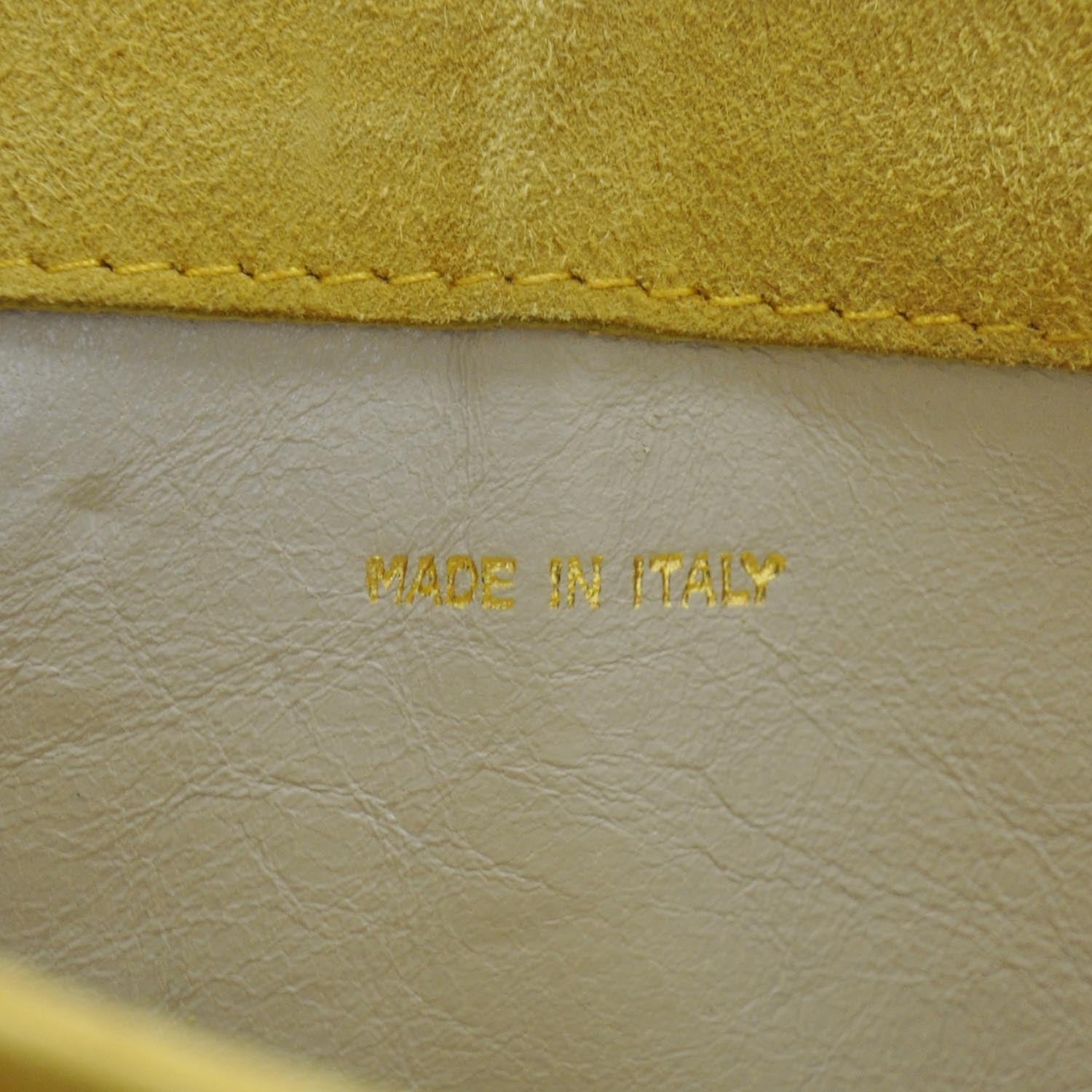 Chanel Suede Quilted Tassel Shoulder Bag Yellow 9 of 10