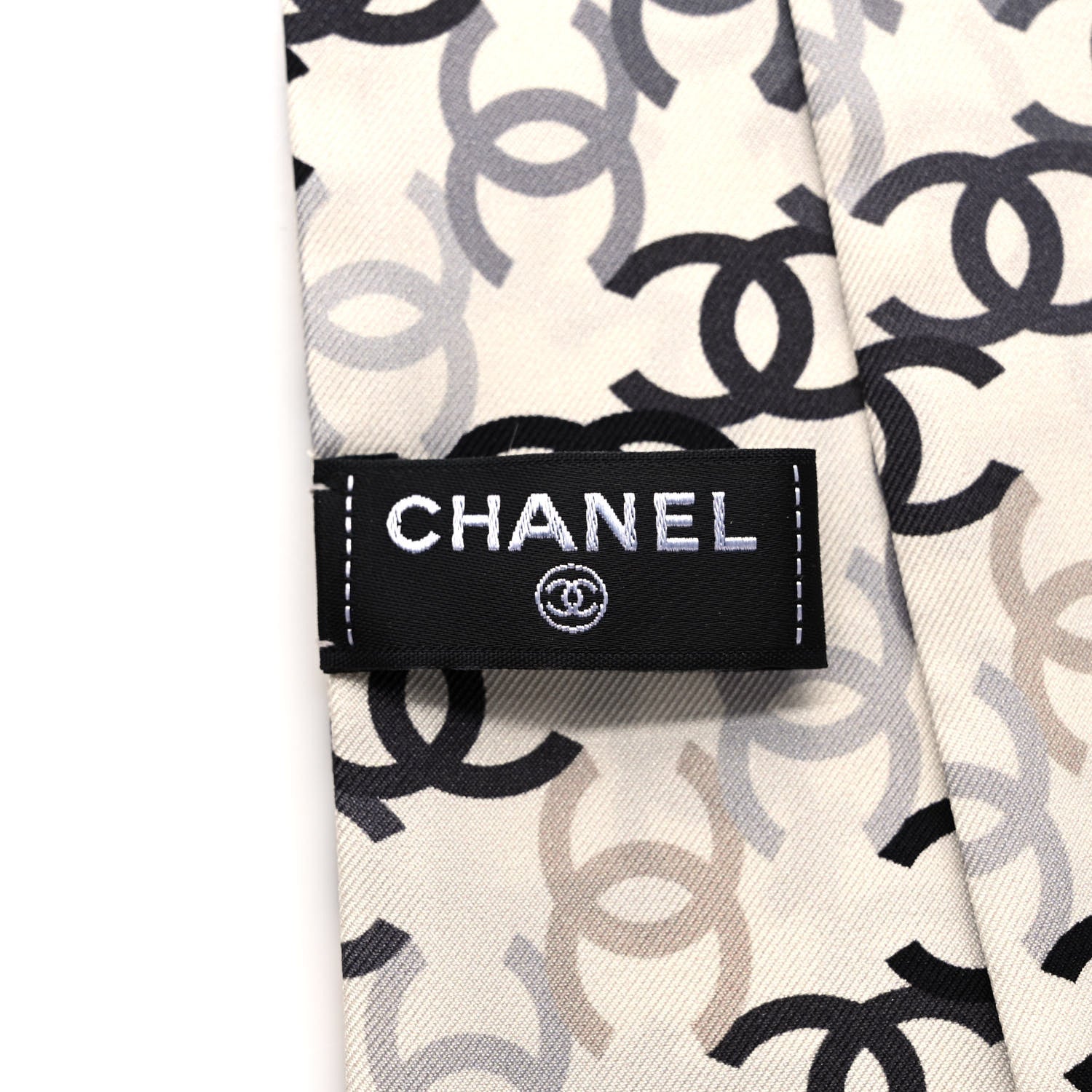 Chanel Silk CC Slim Bandeau Scarf Ecru Multicolor 3 of 4