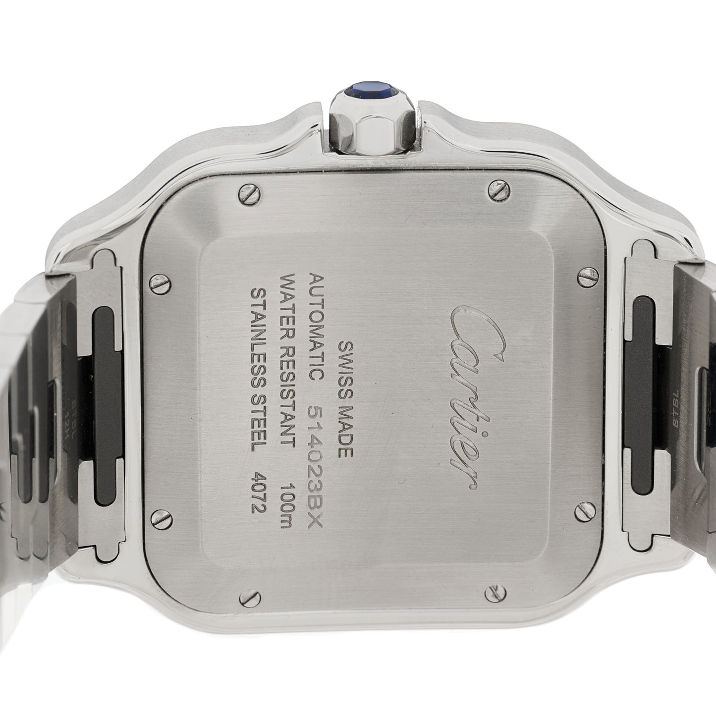 Stainless Steel 39.8mm Santos De Cartier Automatic Watch Grey