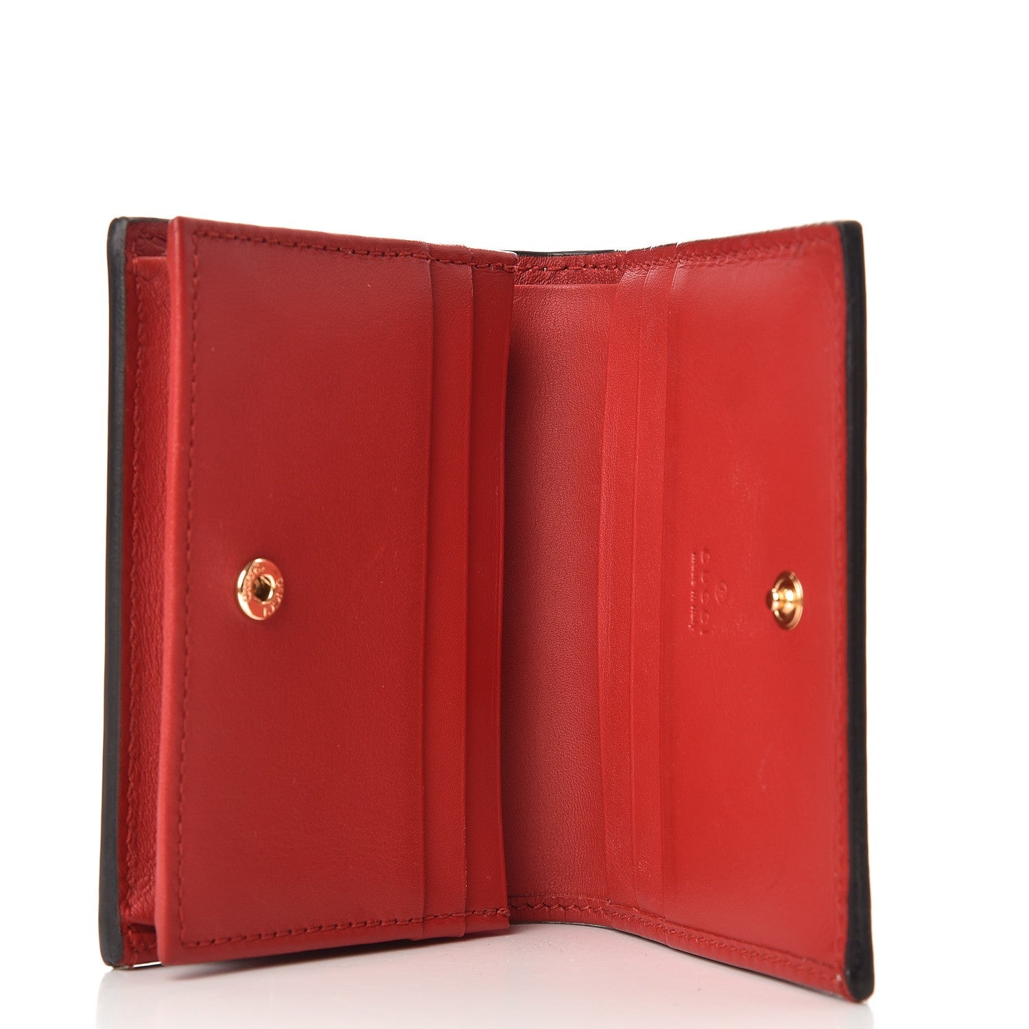 Gucci GG Supreme Monogram Blooms Card Case Beige Blue Navy Hibiscus Red 5 of 6