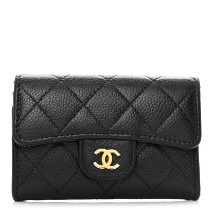 Chanel Caviar Quilted Flap Card Holder Wallet Black 1 of 9