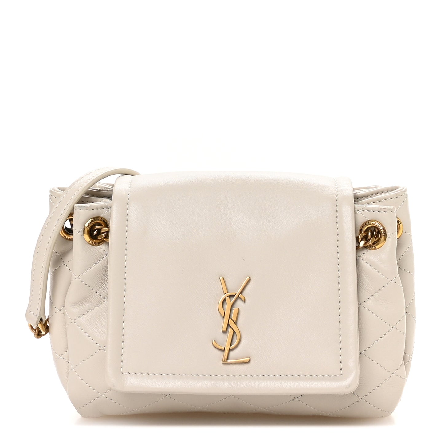 Lambskin Quilted Monogram Mini Nolita Crema Soft