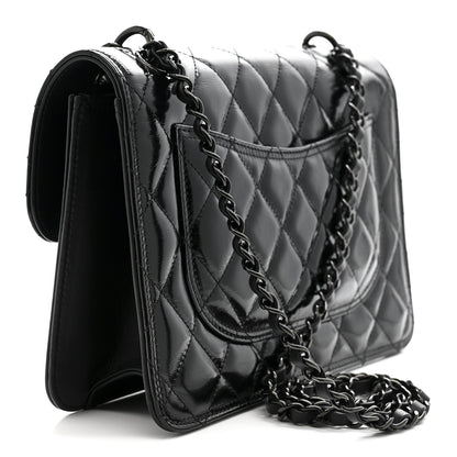 Chanel Shiny Crumpled Calfskin Quilted Large Double You Flap So Black 3 of 10