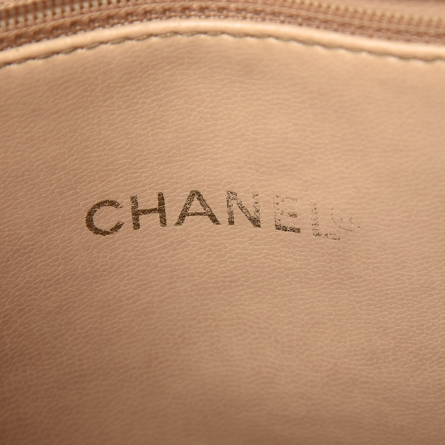 Calfskin CC Shoulder Bag Beige